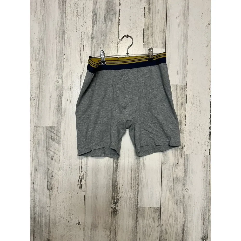 George Mens Boxer Briefs Size Large (36-38) Heather Grey Striped Waistband